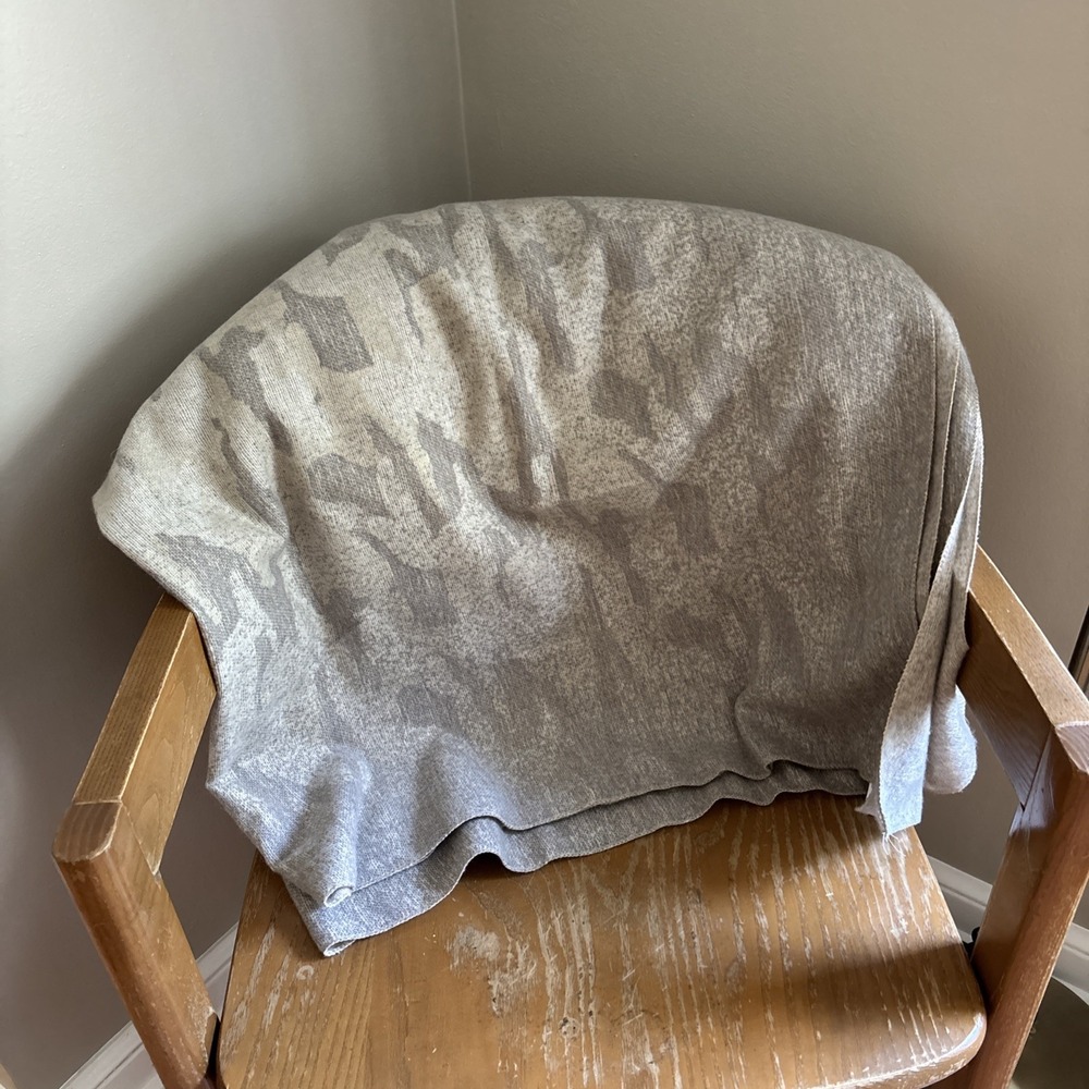 Anthropologie Clara Camo Wrap Scarf Grey 53"‎ sq
